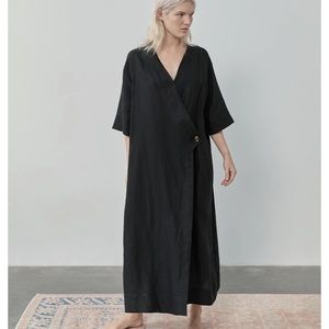 Deiji Studios OEKO-TEX certified French linen
wrap dress